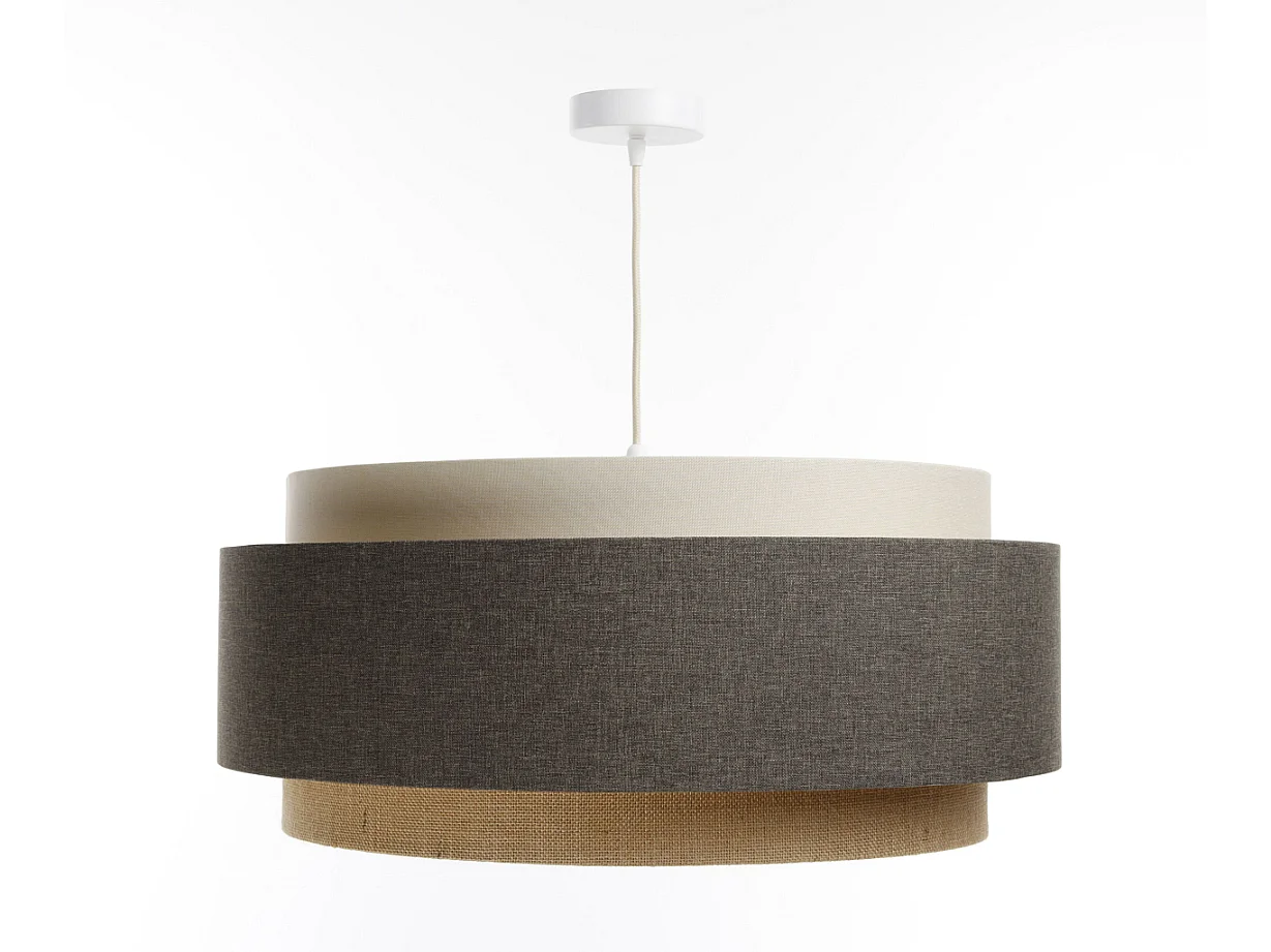 Lampa wisząca ERUTAN DUDU RATTAN kremowa/szara/beżowa