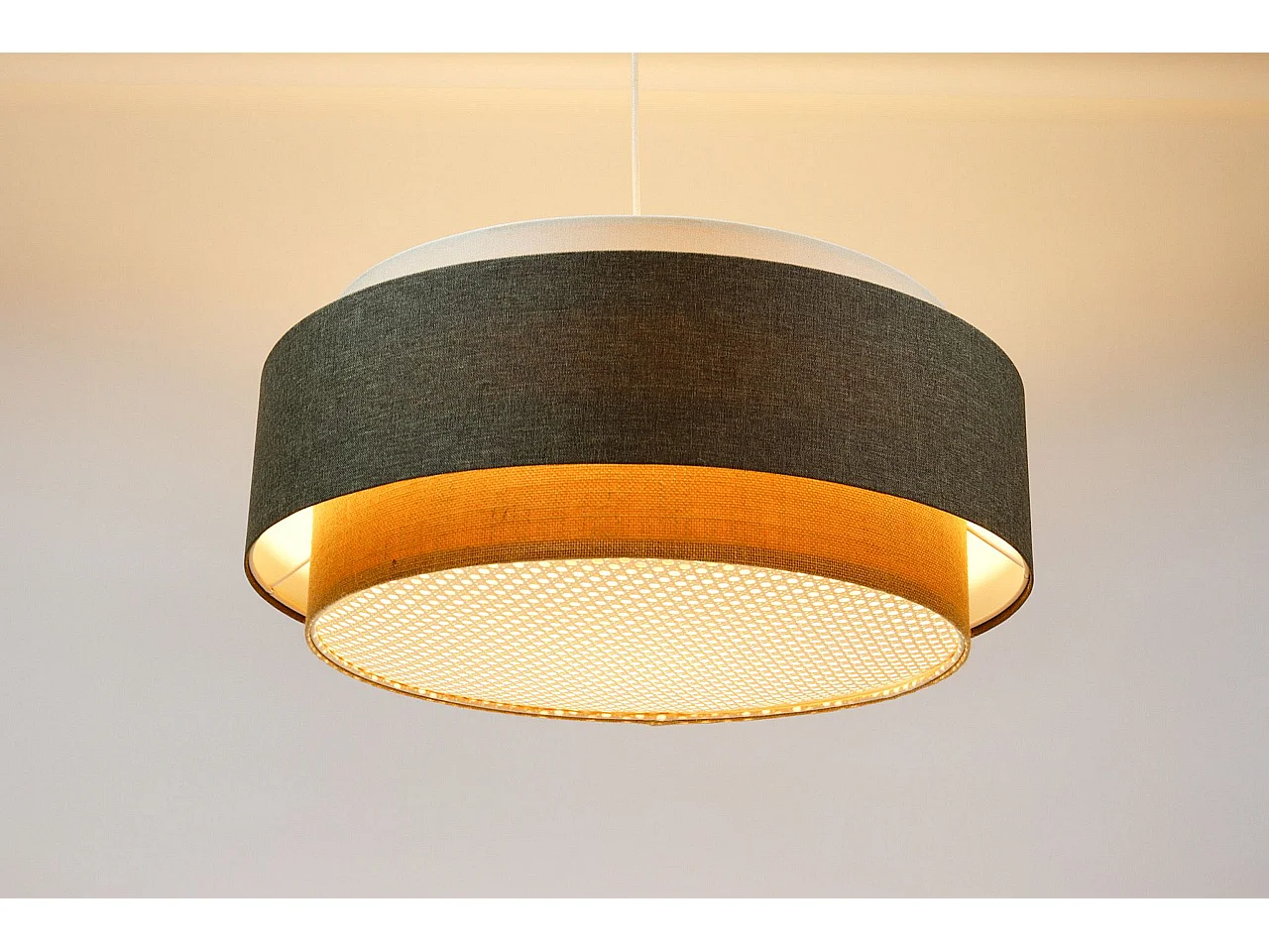 Lampa wisząca ERUTAN DUDU RATTAN kremowa/szara/beżowa