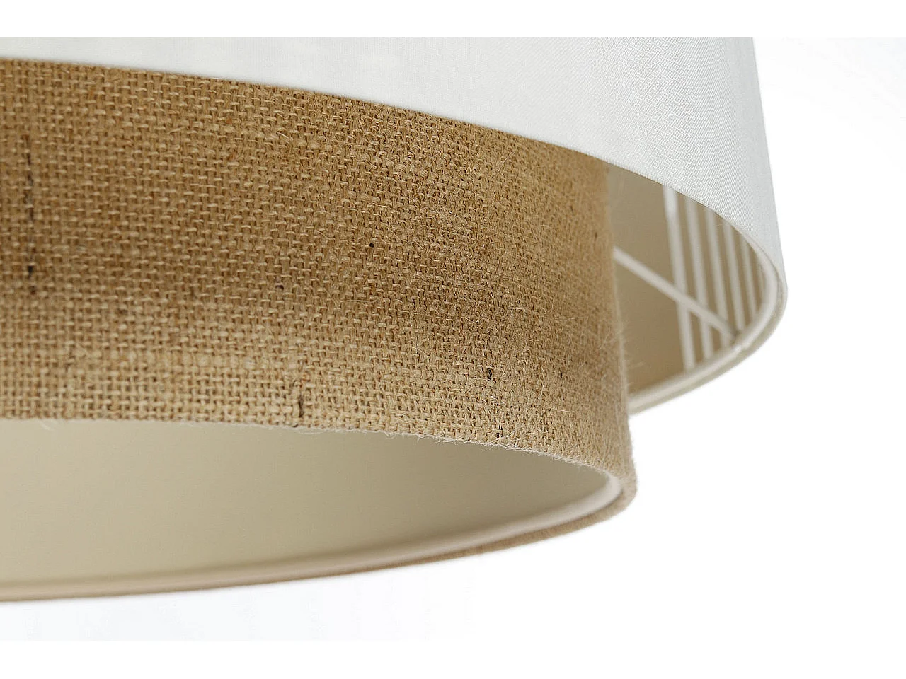 Lampa wisząca DUO LAMI LINE 70x28 biała/jutowa