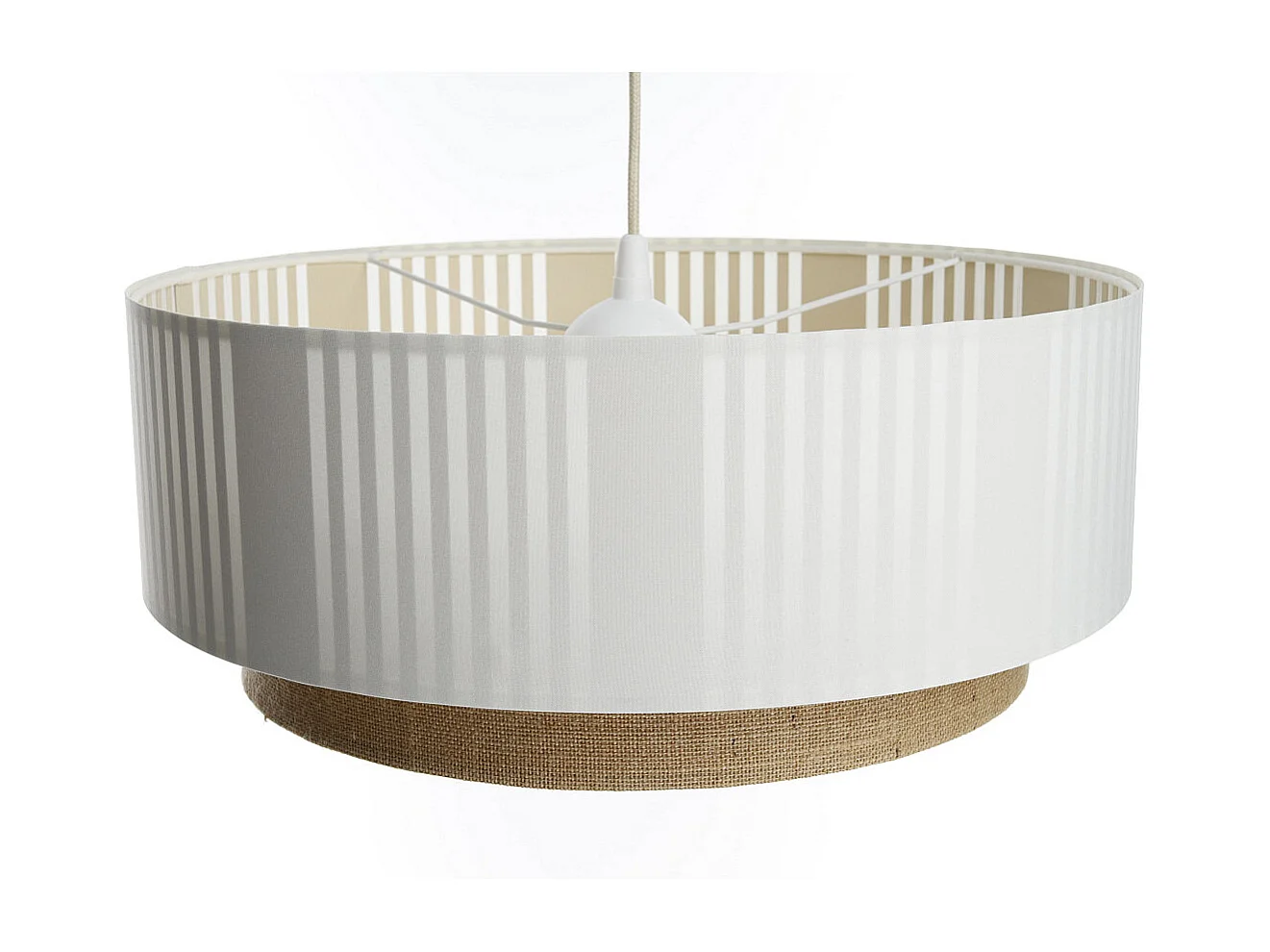 Lampa wisząca DUO LAMI LINE 70x28 biała/jutowa