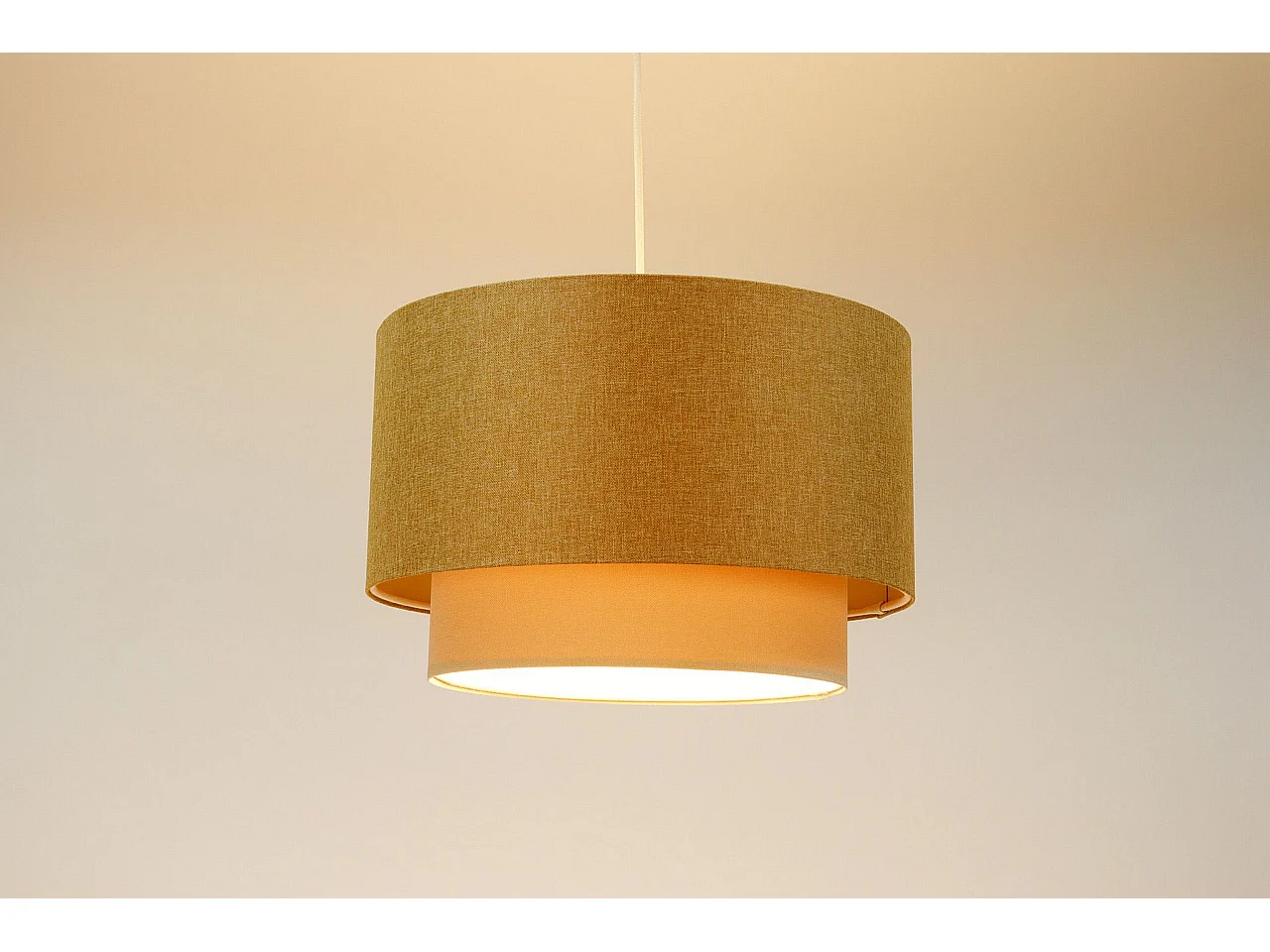 Lampa wisząca ERUTAN DOUBLE 60 żółta/kremowa