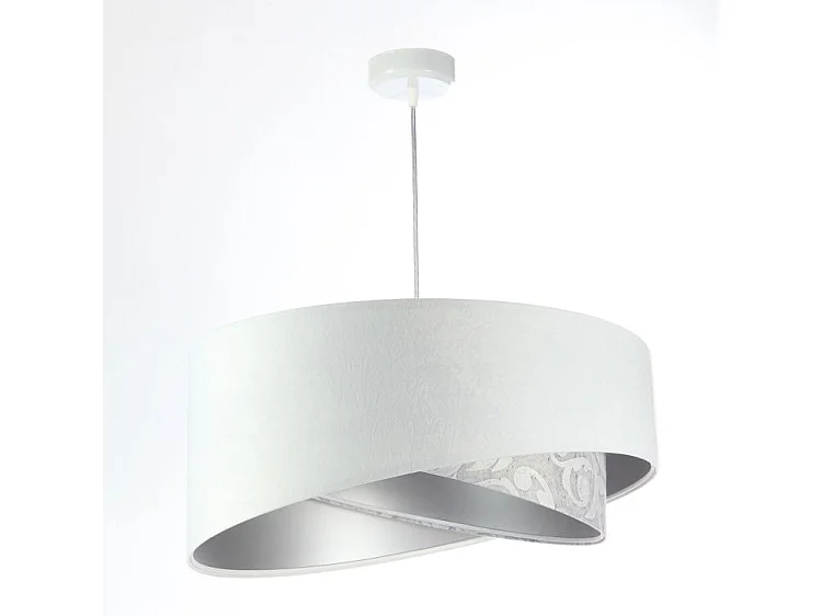 Lampa wisząca ALBIT biała/srebrna