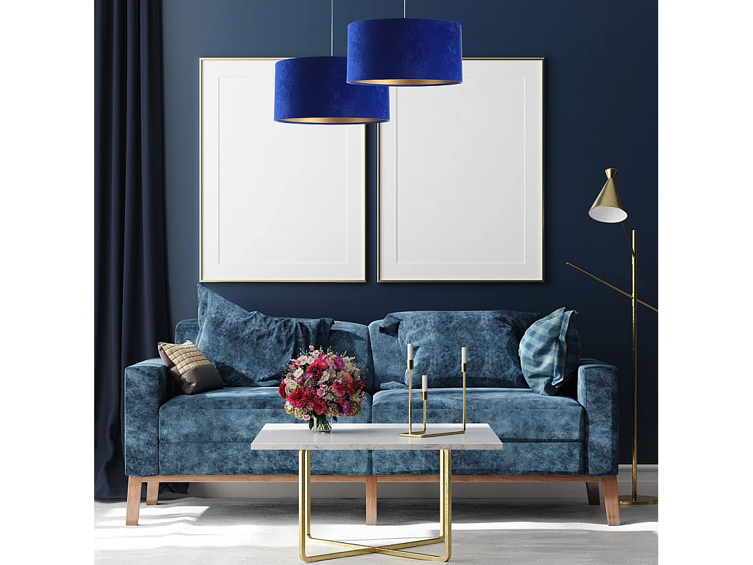 Lampa wisząca HOME 40 niebieska/złota