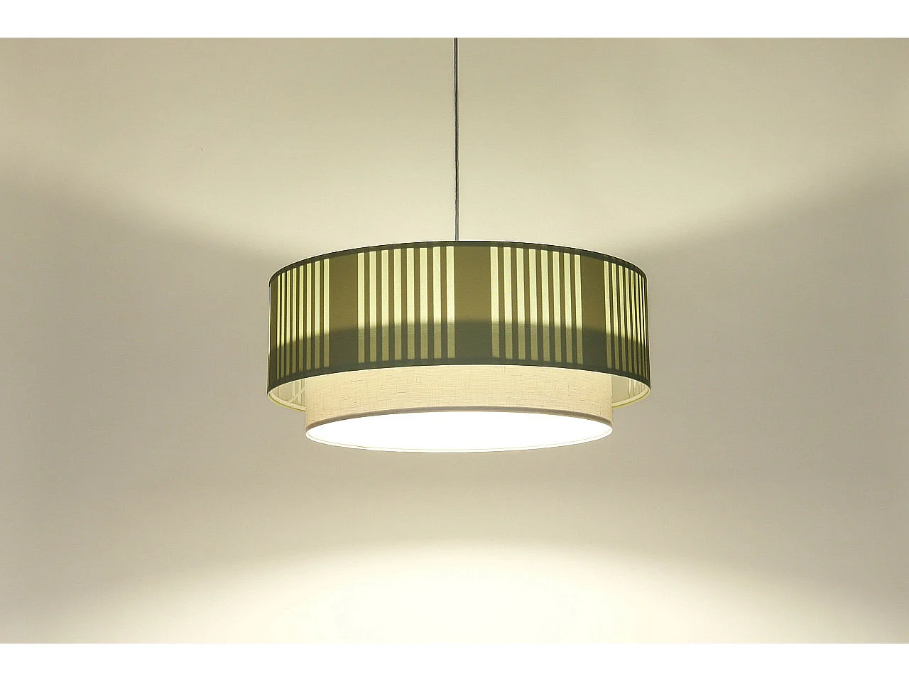 Lampa wisząca DUO LAMI LINE 50x20 zielona/kremowa