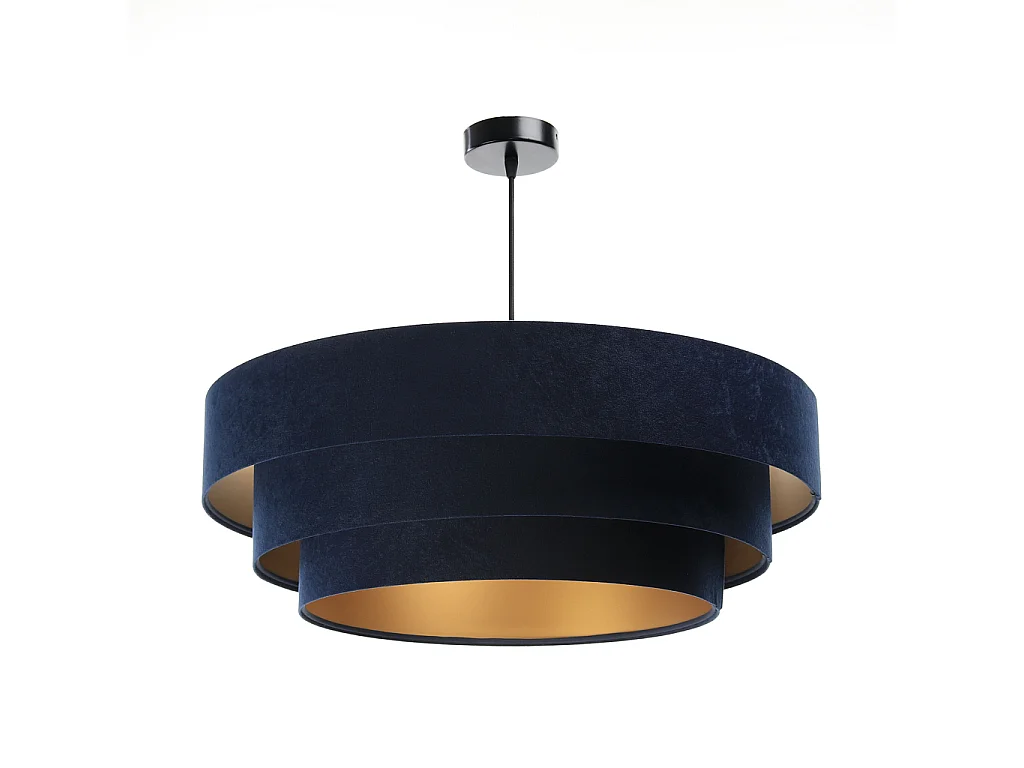 Lampa wisząca TRIO granatowa/złota