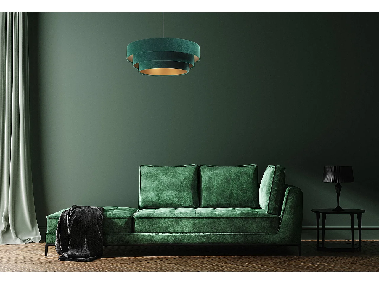 Lampa wisząca TRIO zielona/złota