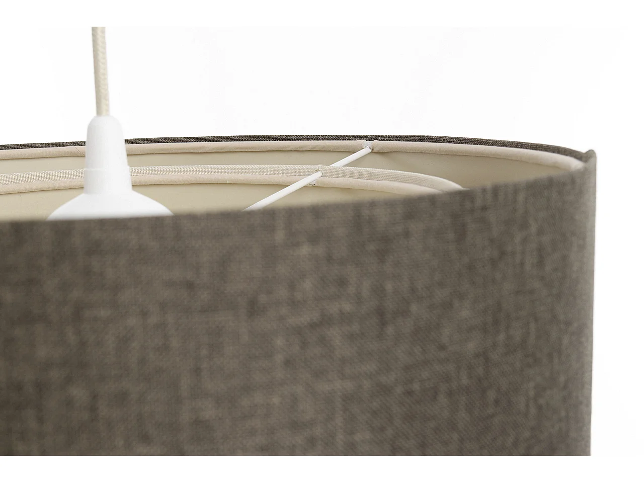 Lampa wisząca ERUTAN DOUBLE RATTAN 60 szara/kremowa