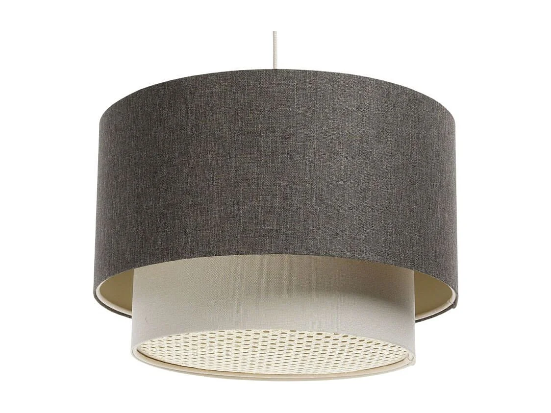 Lampa wisząca ERUTAN DOUBLE RATTAN 60 szara/kremowa