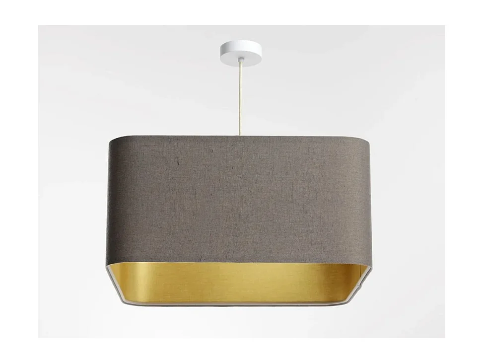 Lampa wisząca KWADRO LEN 002-40w25 beżowa/złota