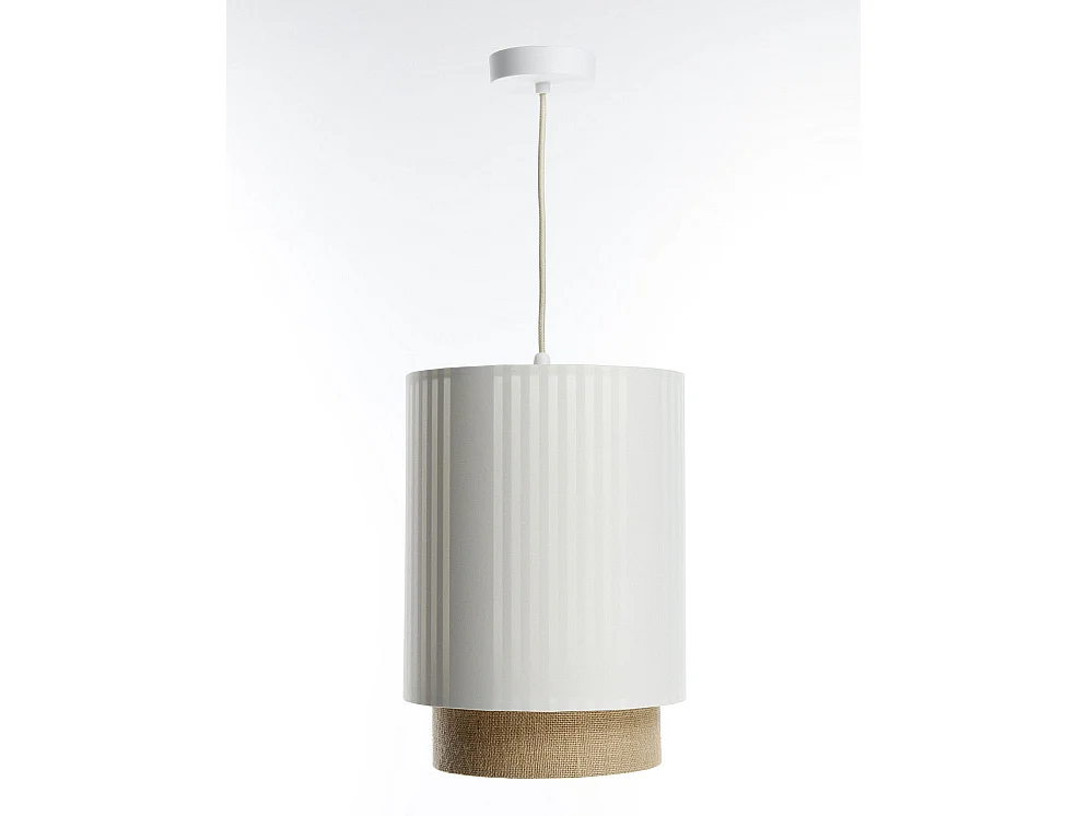 Lampa wisząca DUO LAMI LINE 25 biała/jutowa