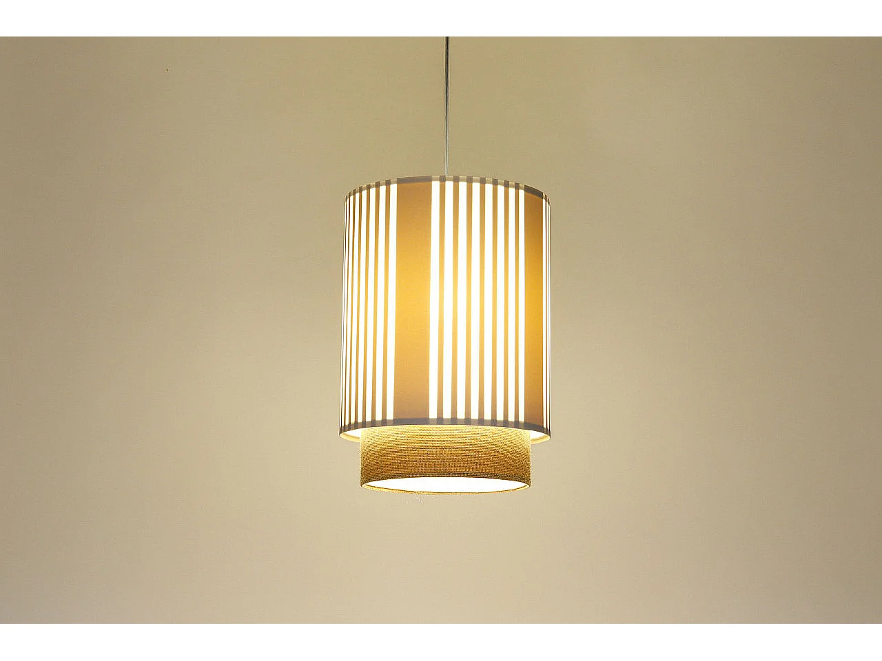 Lampa wisząca DUO LAMI LINE 25 biała/jutowa