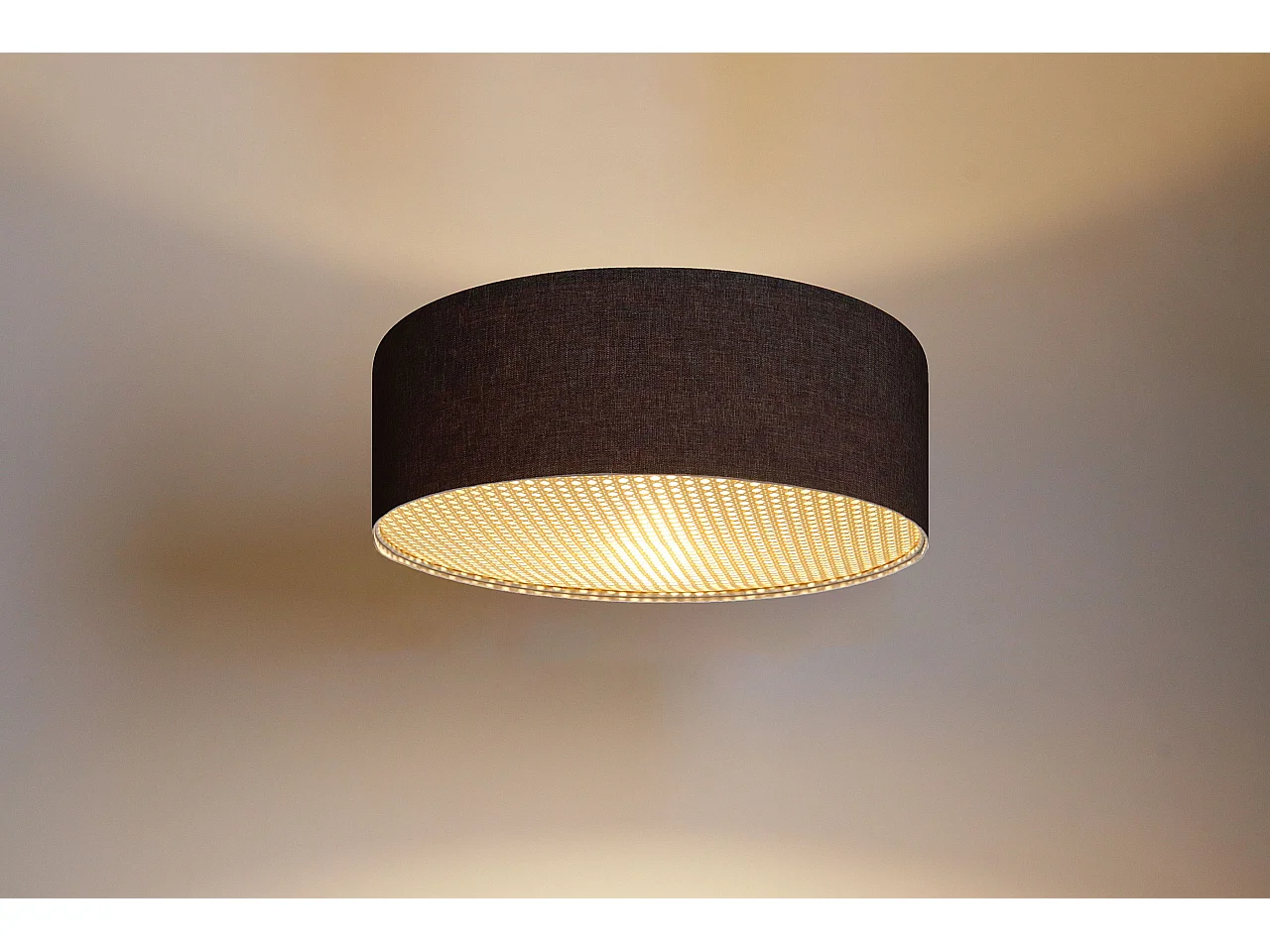 Plafon sufitowy ERUTAN RATTAN 40 szary