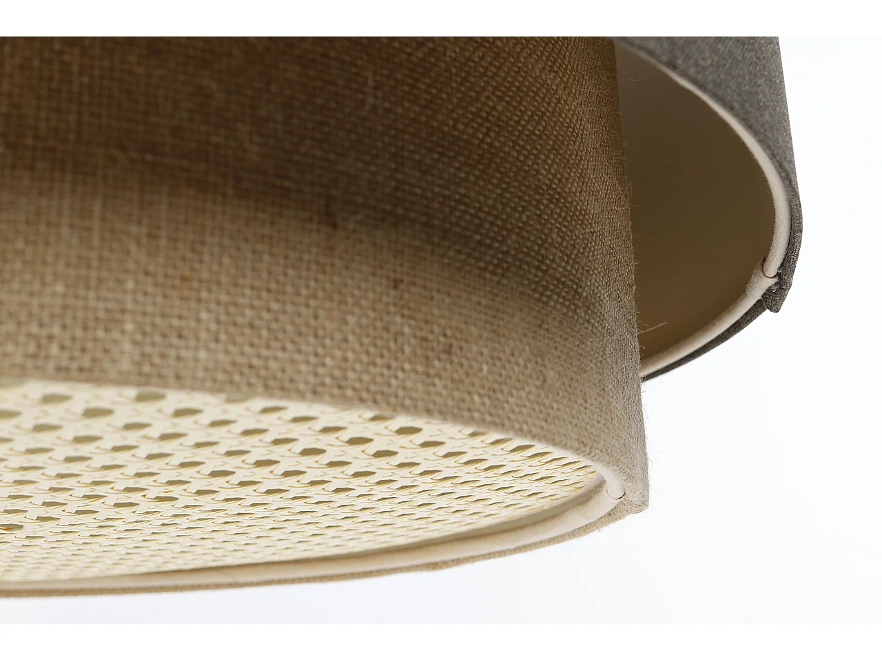 Lampa wisząca ERUTAN DOUBLE RATTAN 40 szara/beżowa