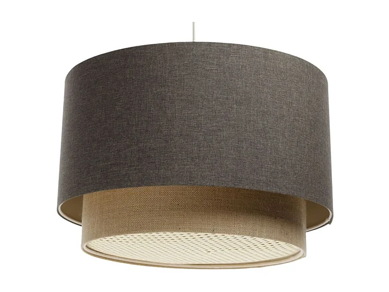 Lampa wisząca ERUTAN DOUBLE RATTAN 40 szara/beżowa