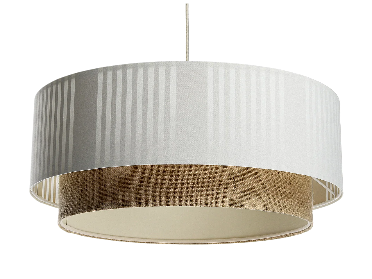 Lampa wisząca DUO LAMI LINE 40x16 biała/jutowa