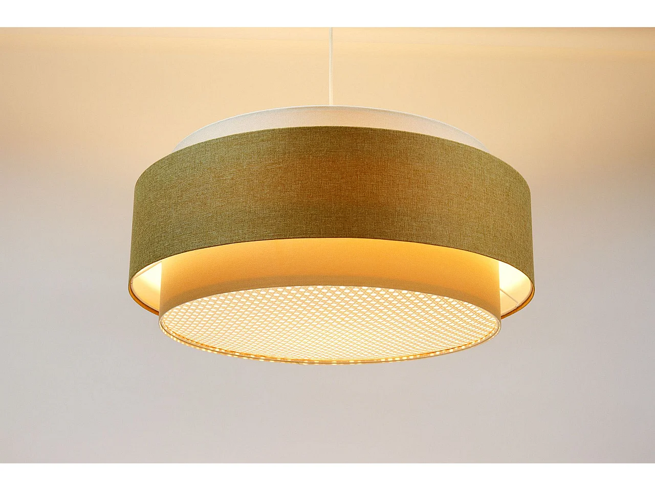 Lampa wisząca ERUTAN DUDU RATTAN kremowa/żółta