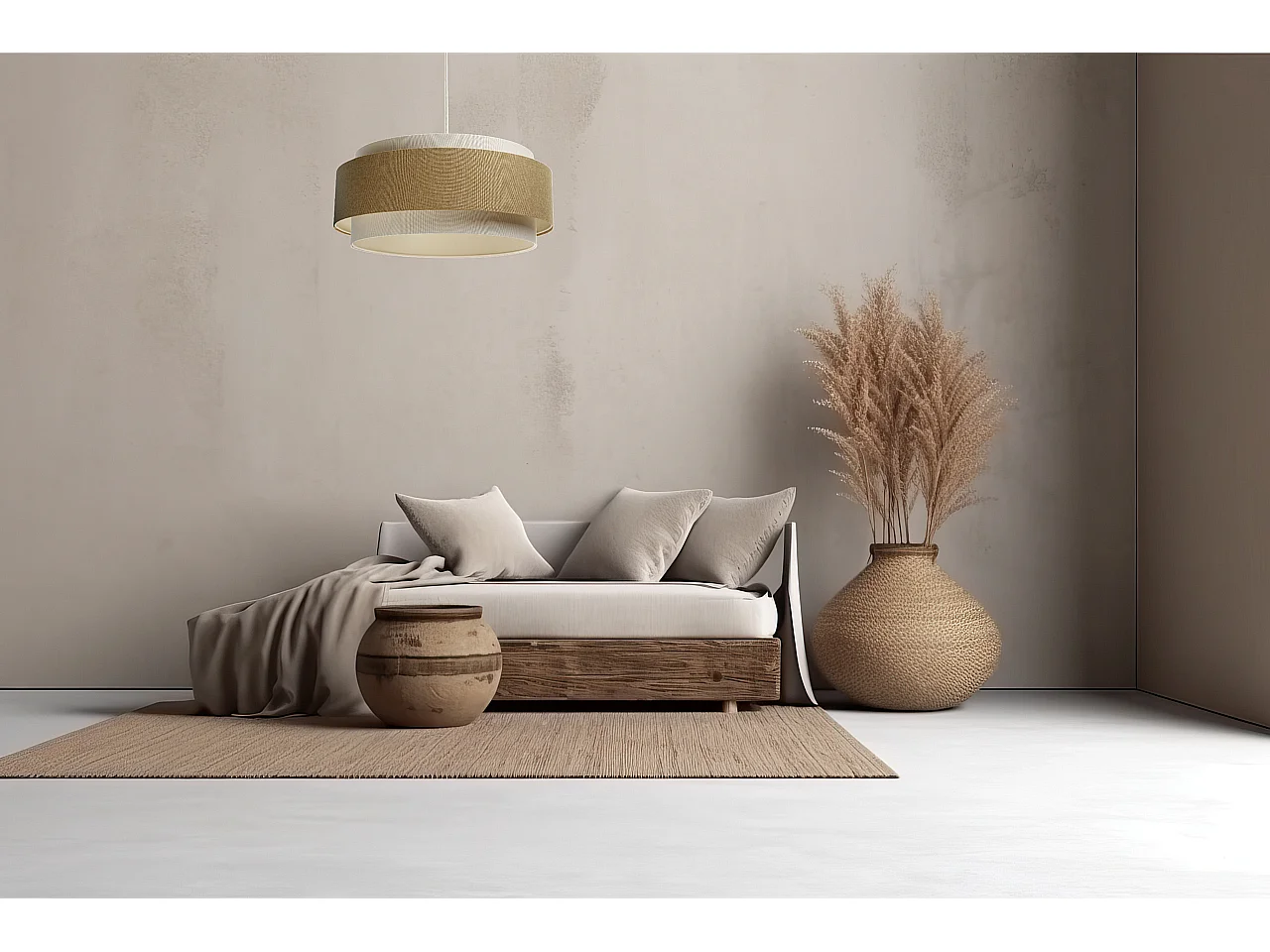 Lampa wisząca ERUTAN DUDU kremowa/żółta