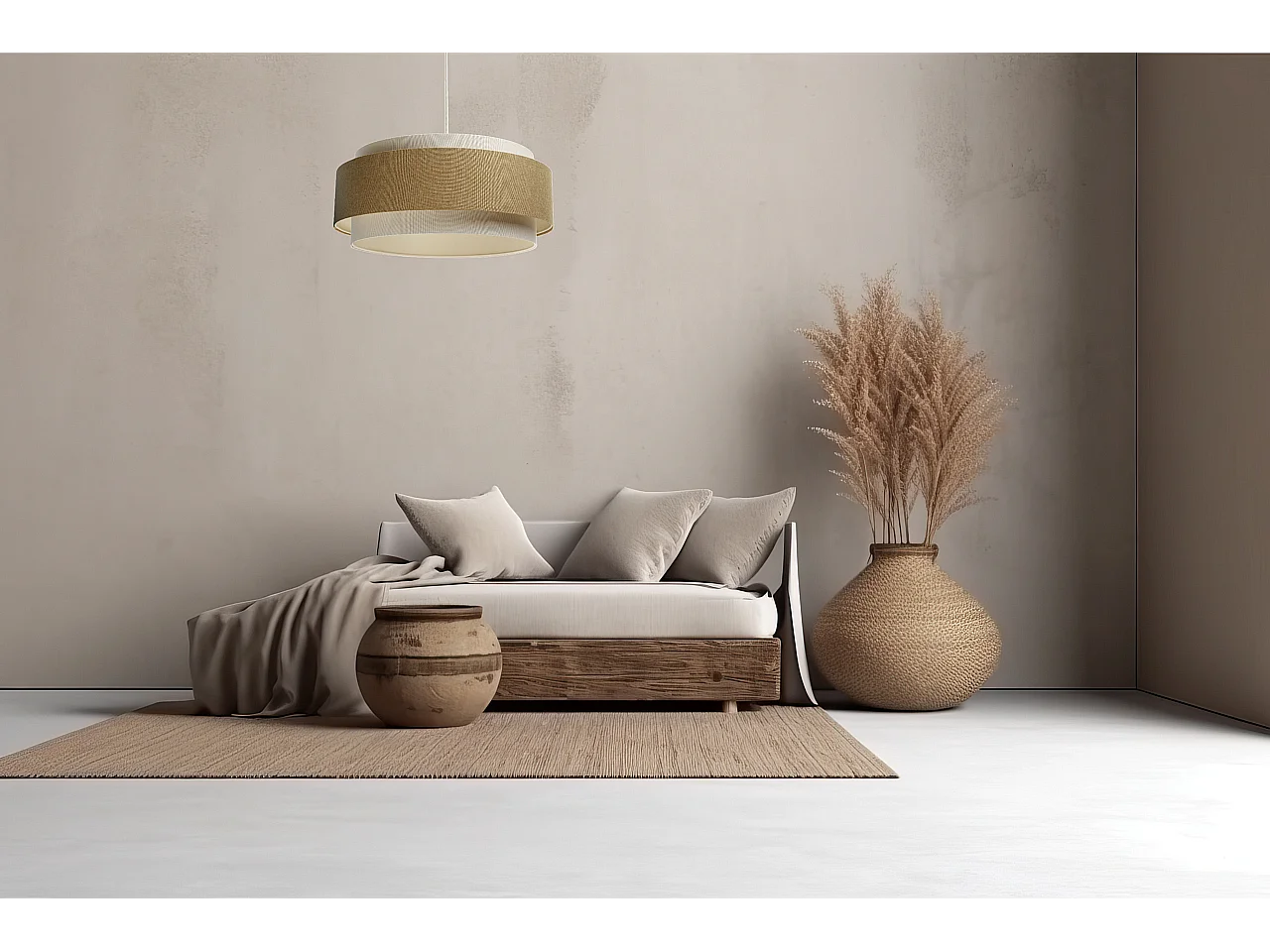 Lampa wisząca ERUTAN DUDU kremowa/żółta