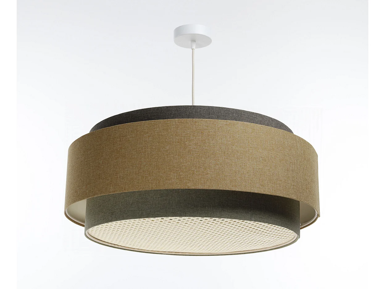 Lampa wisząca ERUTAN DUDU RATTAN szara/beżowa