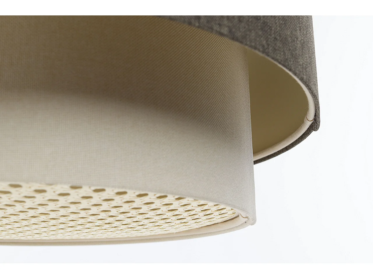 Lampa wisząca ERUTAN DOUBLE RATTAN 50 szara/kremowa