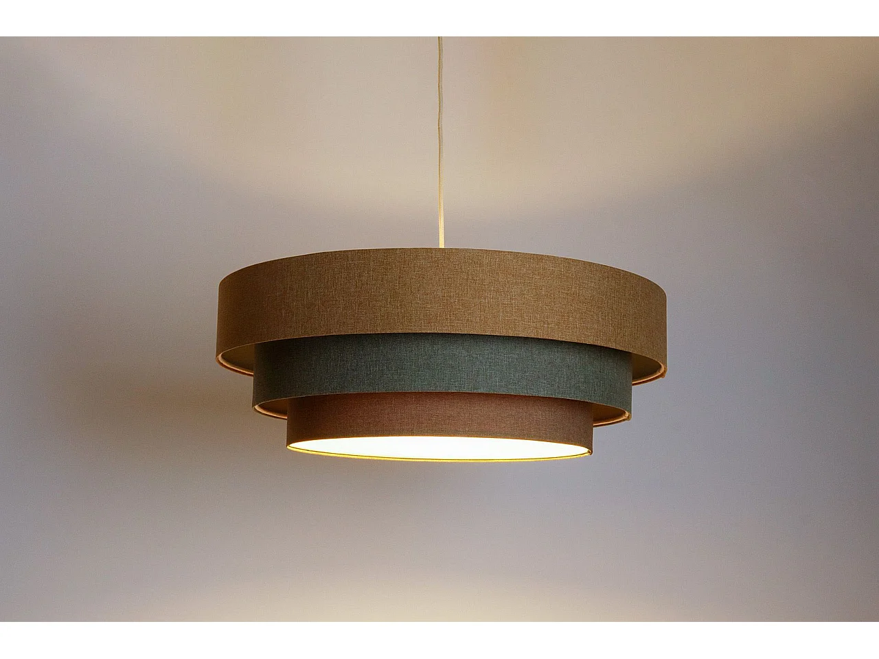 Lampa wisząca ERUTAN TRIPLE żółta/zielona/brązowa