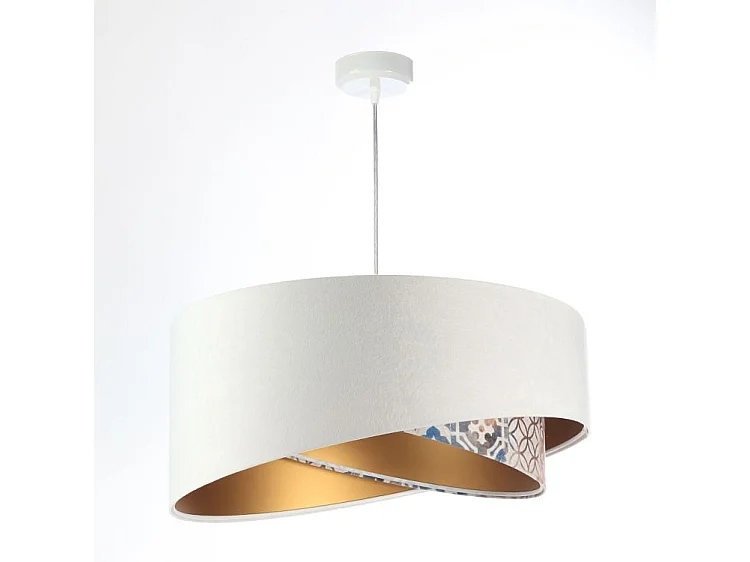 Lampa wisząca ALBIT GOLD biała/złota