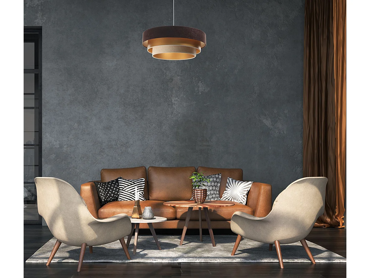 Lampa wisząca TRIO MIX brązowa/złota/beżowa