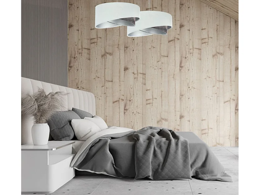 Lampa wisząca GRAY DUNE biała/srebrna