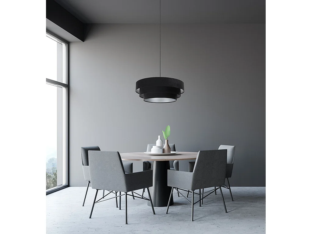 Lampa wisząca TRIO czarna/srebrna