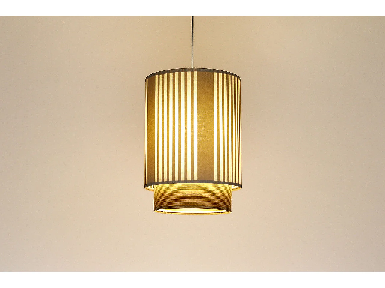 Lampa wisząca DUO LAMI LINE 25 kremowa/brązowa