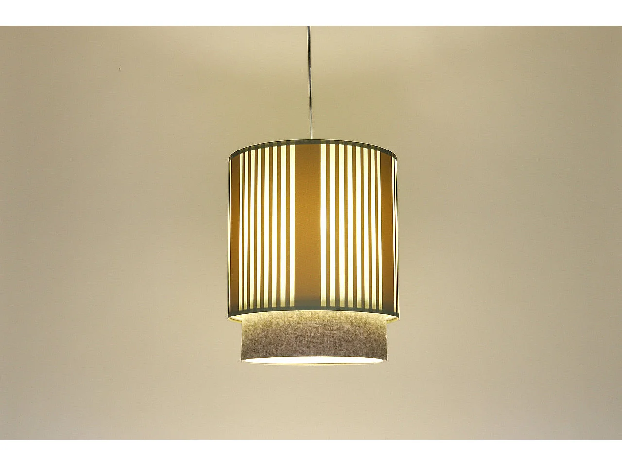 Lampa wisząca DUO LAMI LINE 30 zielona/beżowa