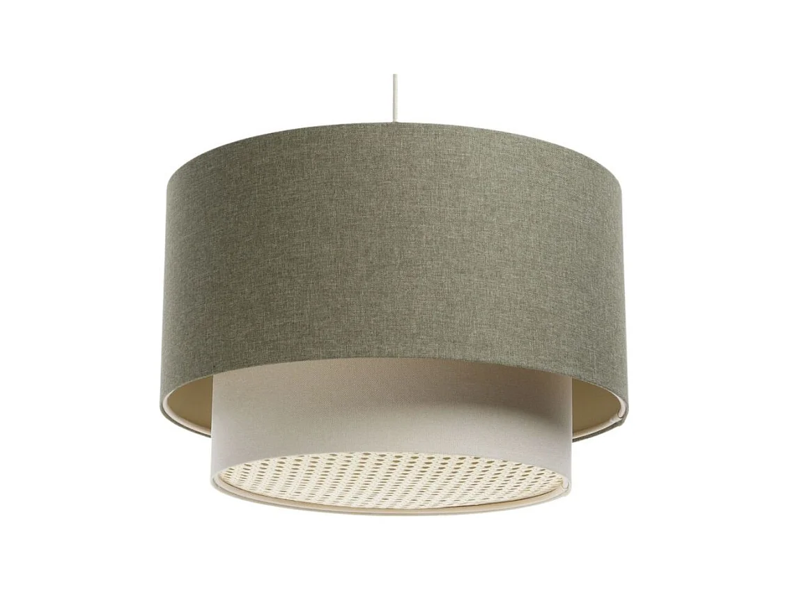 Suspension Duo avec diffuseur en rotin