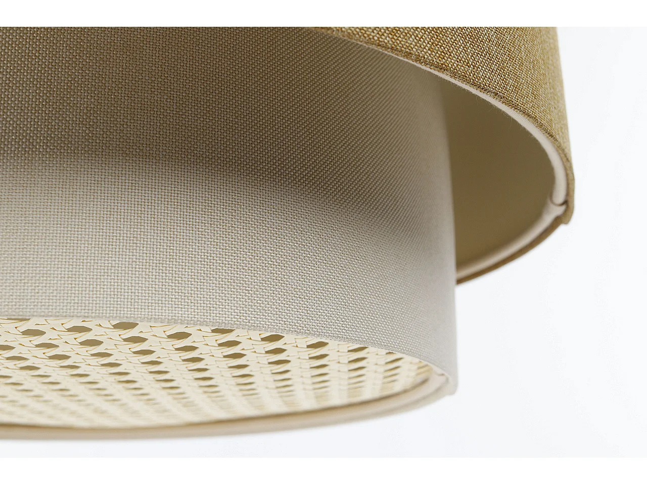 Lampa wisząca ERUTAN DOUBLE RATTAN 40 żółta/kremowa