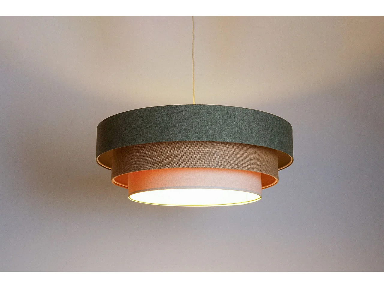 Lampa wisząca ERUTAN TRIPLE zielona/beżowa/kremowa
