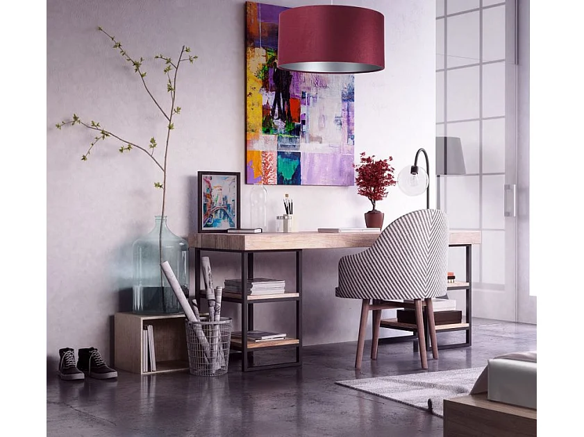 Lampa wisząca HOME 30 bordowa/srebrna