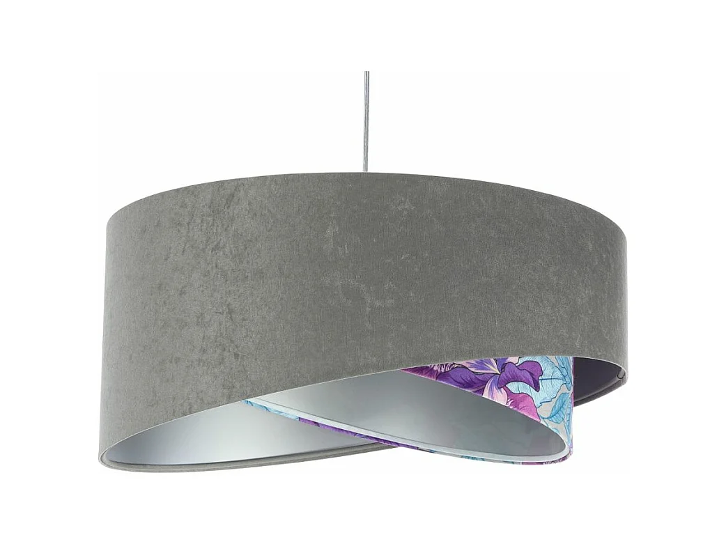 Lampa wisząca GRAY FLOWER szara/srebrna