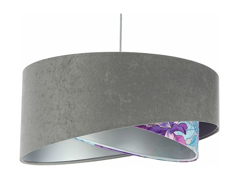 Lampa wisząca GRAY FLOWER szara/srebrna