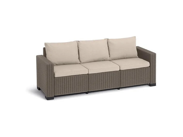 Gartenlounge-Set aus beigefarbener Rattan-Kunststoffgeflecht ALLIBERT - California - 5 Personen