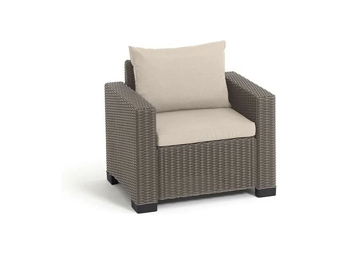 Gartenlounge-Set aus beigefarbener Rattan-Kunststoffgeflecht ALLIBERT - California - 5 Personen