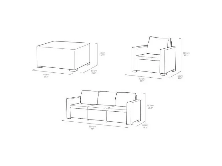 Gartenlounge-Set aus beigefarbener Rattan-Kunststoffgeflecht ALLIBERT - California - 5 Personen