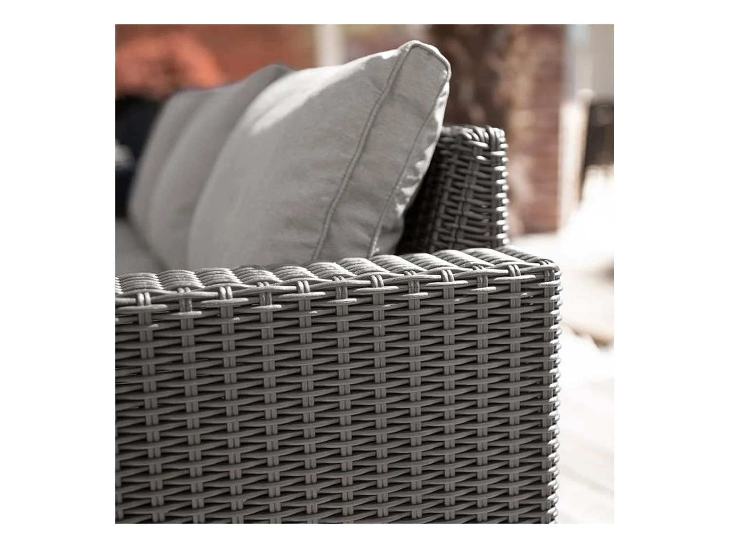 Gartenlounge-Set aus beigefarbener Rattan-Kunststoffgeflecht ALLIBERT - California - 5 Personen