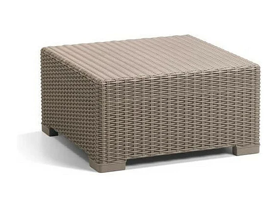 Salon de jardin en imitation resine tressee ALLIBERT avec table basse  - 5 personnes - California - Beige