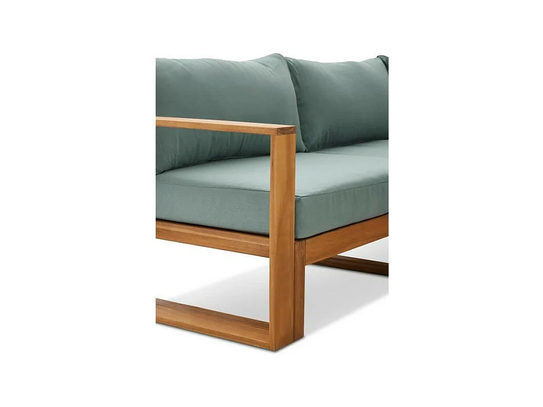 Gartenmöbel-Set aus FSC-Akazienholz - 6 Personen - Grün-Blau