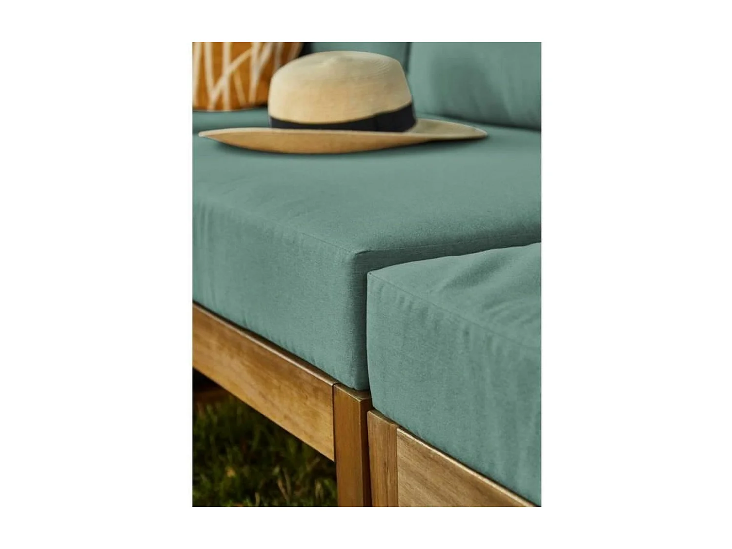 Salon de jardin en bois dAcacia FSC - 6 personnes - Levata - Vert-bleu