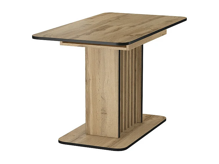 Table à manger rectangle en bois - 8 couverts - Marron/Noir - L 130 à 180 cm