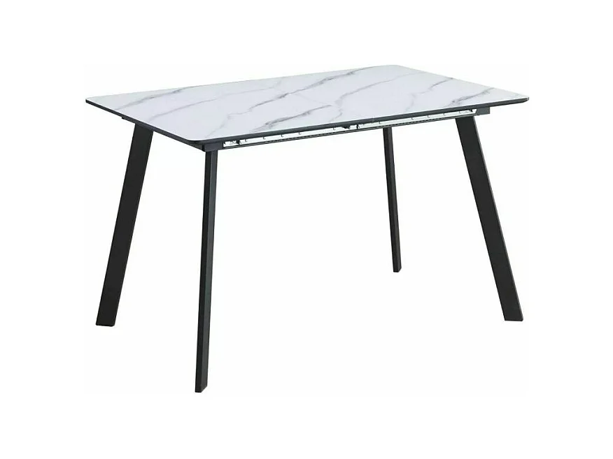 Stół rozkładany BARI 120(160)x80 biały marmur/czarny