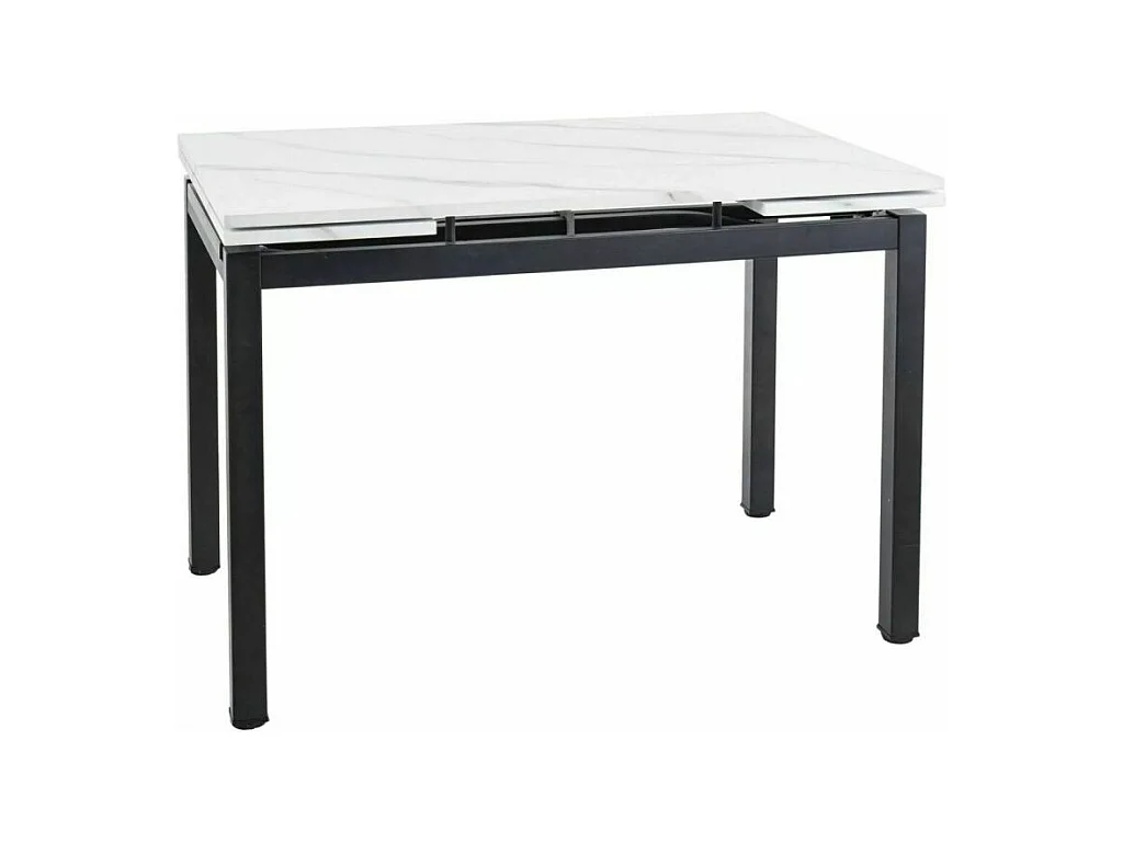 Stół rozkładany GD-017 110(170)x74 biały marmur/czarny mat