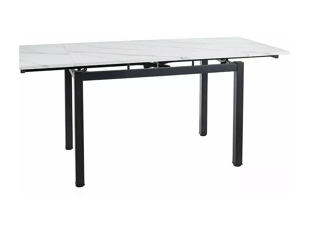 Stół rozkładany GD-017 110(170)x74 biały marmur/czarny mat