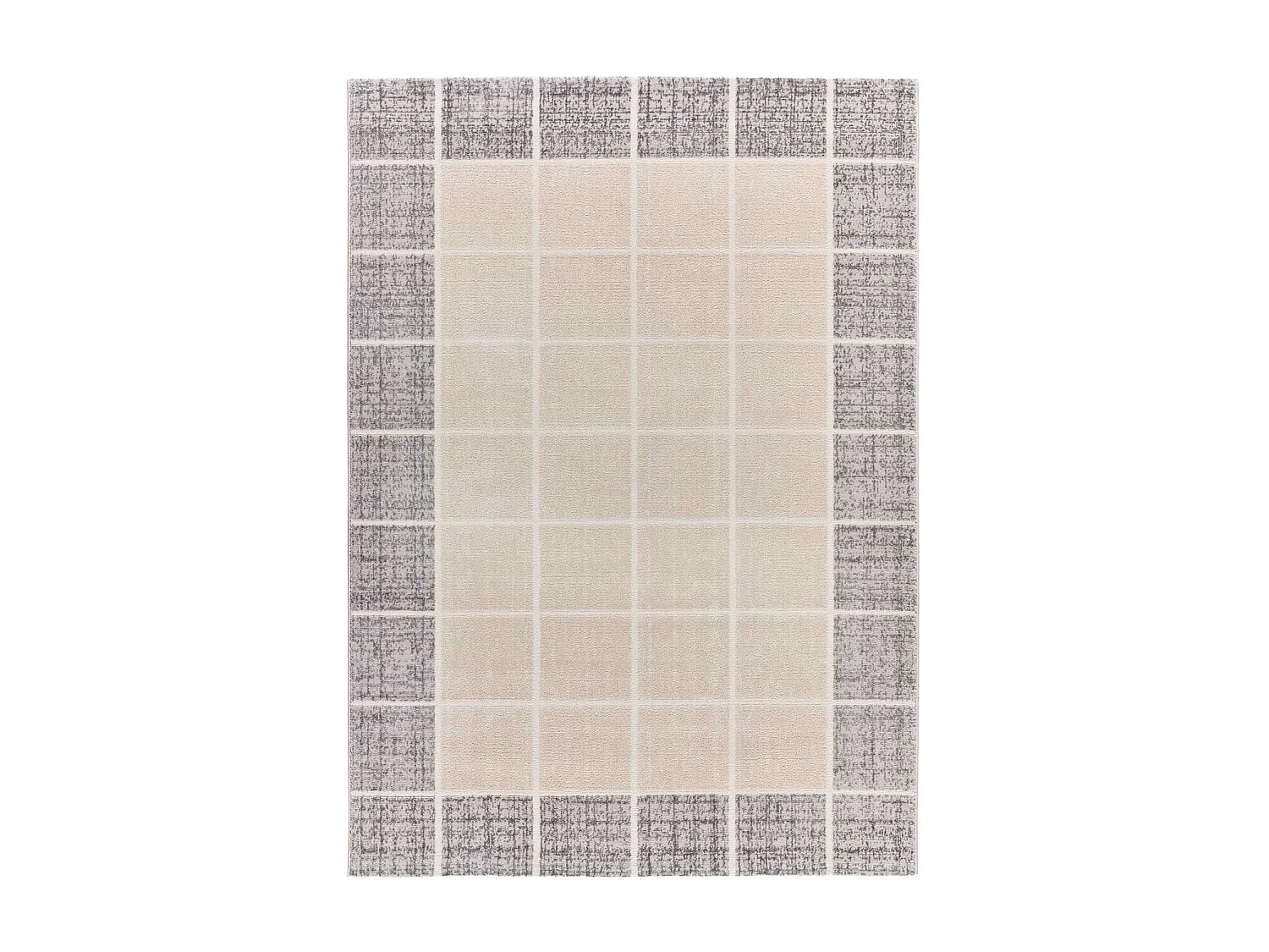 Tapis intérieur - géométrique avec relief - blanc - 160 x 230 cm - FLORA