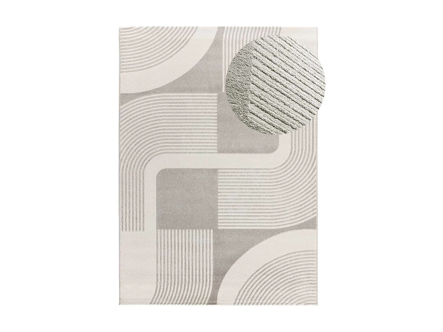 Alfombra interior  - geométrico con relieve - plata - 133 x 190 cm - FLORA